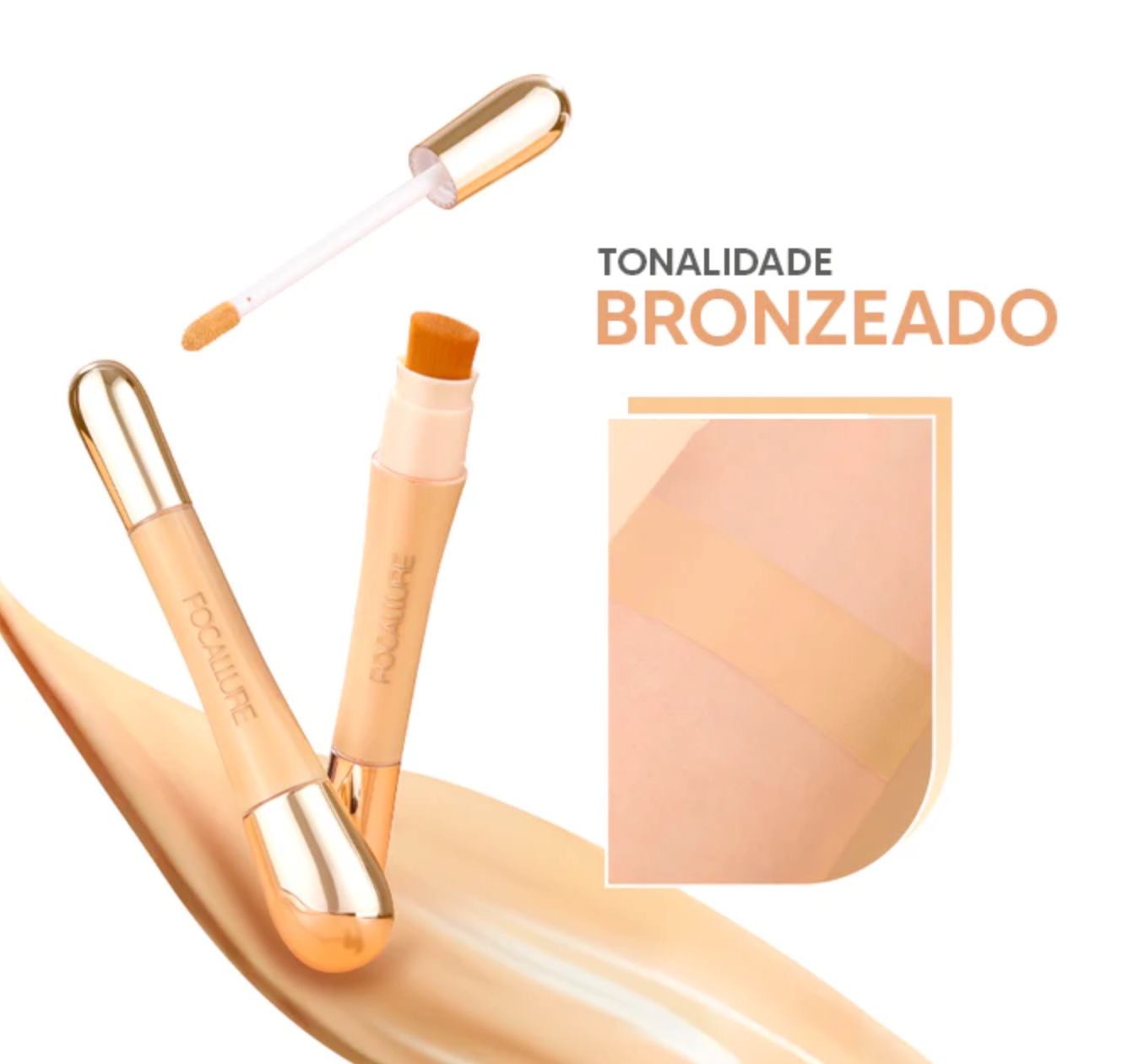 Corretivo Focallure 2 em 1 - Anti Manchas e Rejuvenescedora