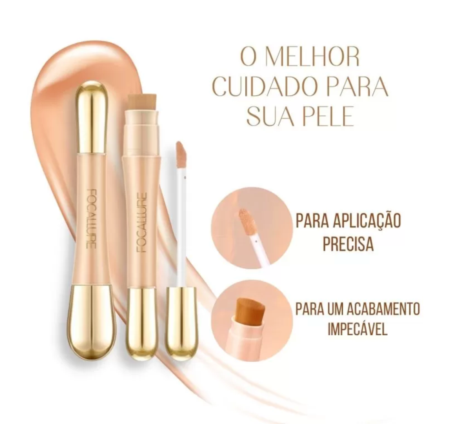 Corretivo Focallure 2 em 1 - Anti Manchas e Rejuvenescedora