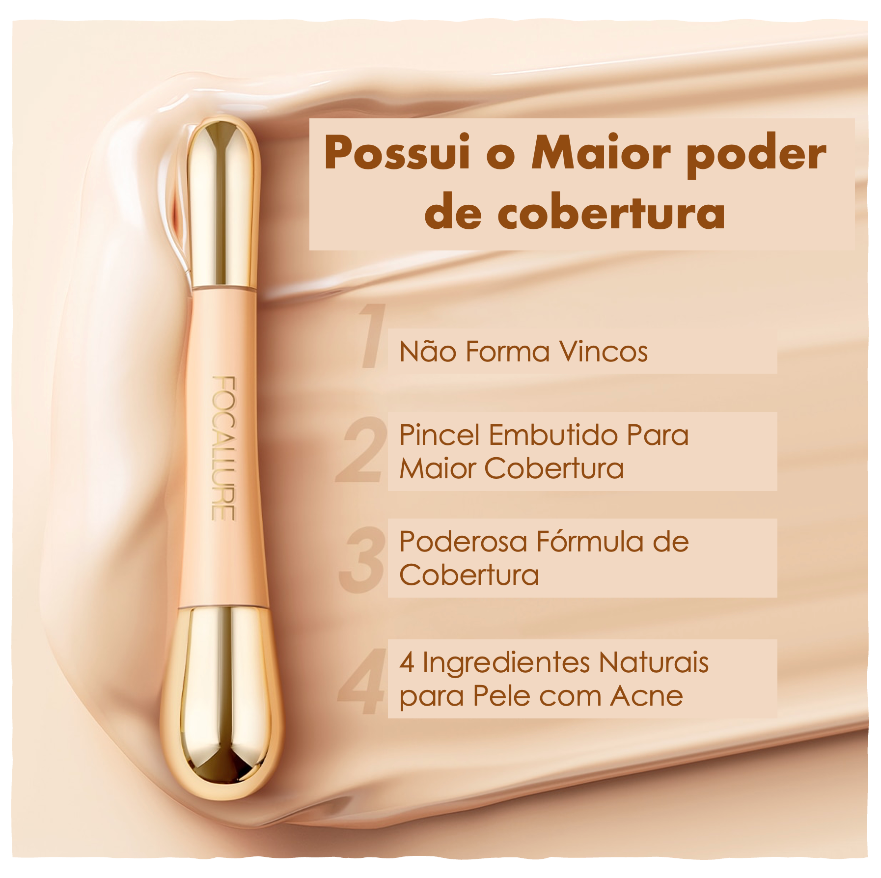 Corretivo Focallure 2 em 1 - Anti Manchas e Rejuvenescedora