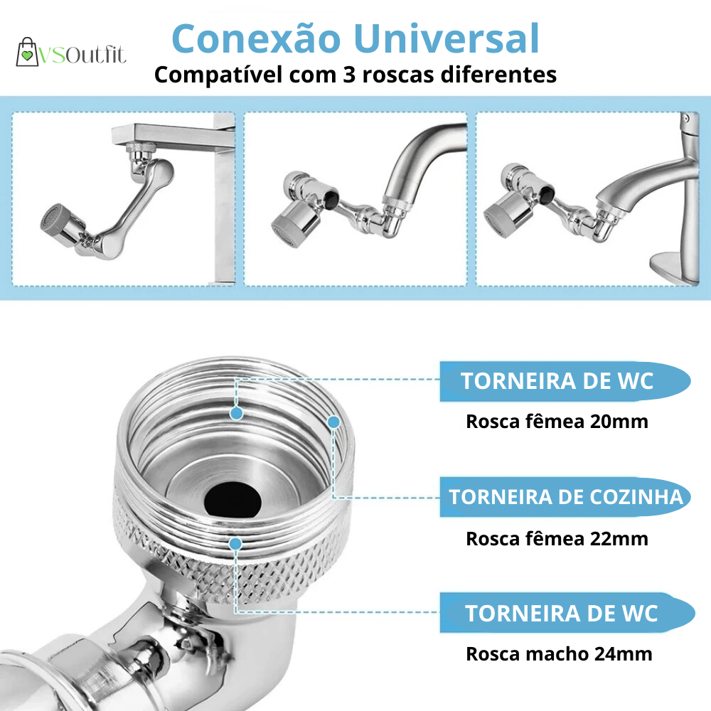 AquaBend 1080 Max - Torneira Ajustável em Cobre